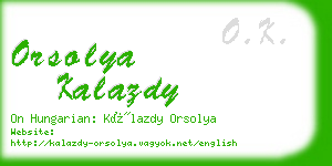 orsolya kalazdy business card